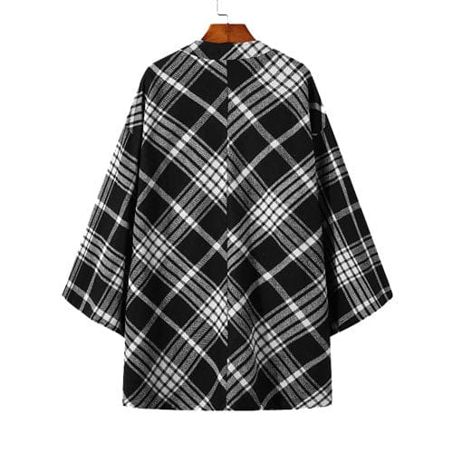 Hienosti ruudullinen miesten poncho