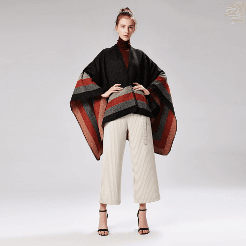 Vintages-tyylinen naisten poncho kashmiria