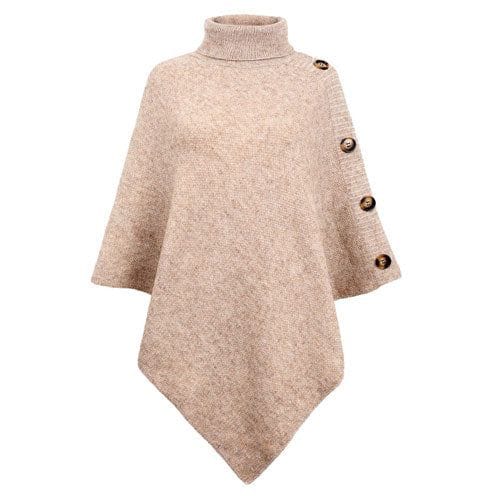 Poncho poolokauluksella ja nappeilla