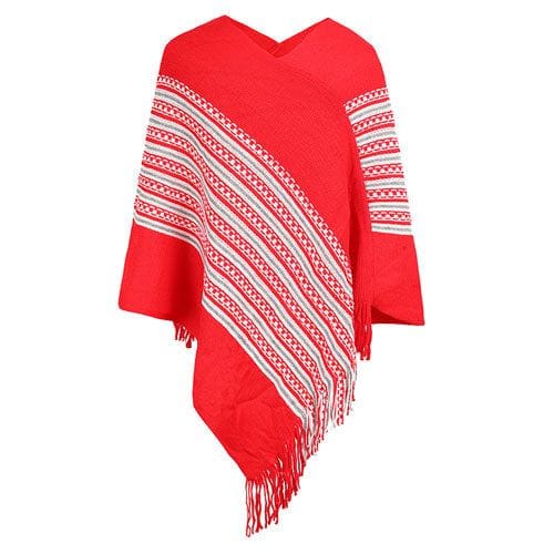 Etninen poncho tupsuilla