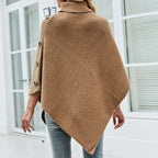 Epäsymmetrinen poncho, jossa villapaita ja lepakkohihat