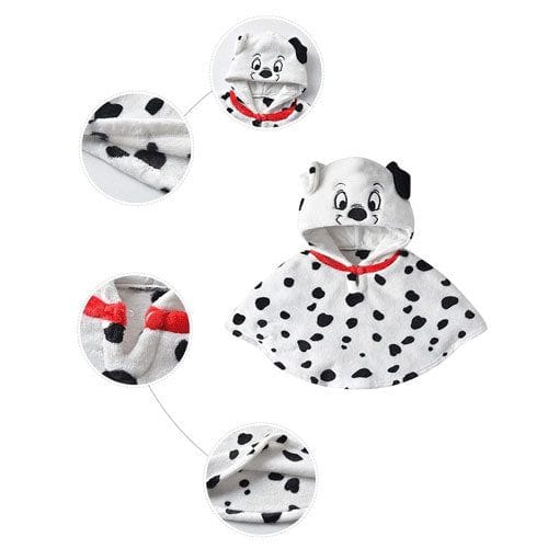 Viihtyisä vauvaponcho, jossa dalmatialainen kuvio
