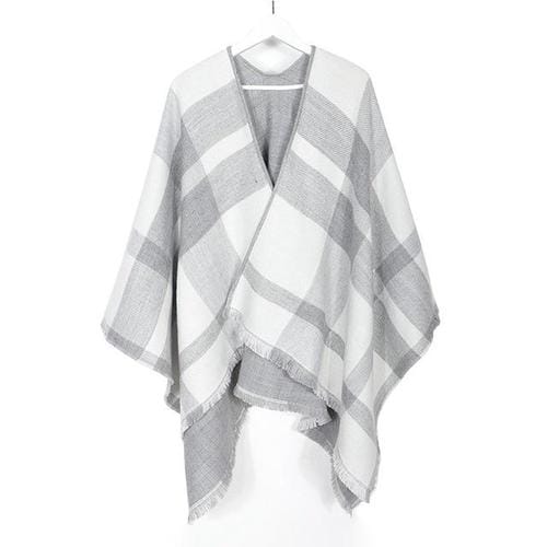 Cashmere naisten poncho V-pääntiellä