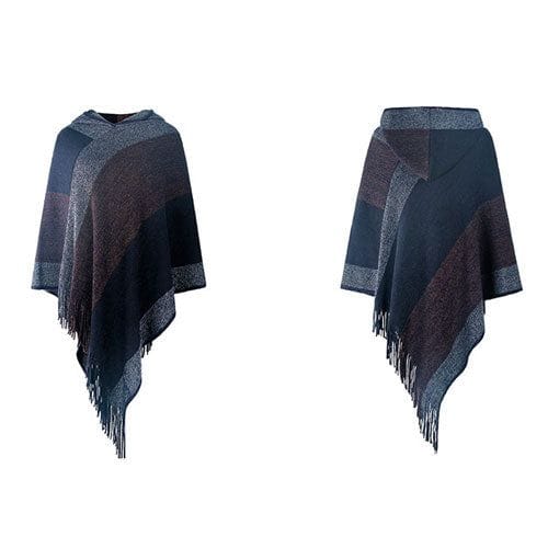 Naisten poncho hupulla