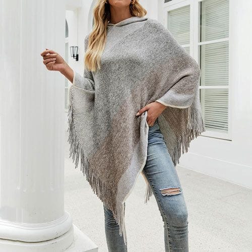 Naisten poncho hupulla