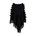 Naisten poncho tupsuilla, puuvillaa