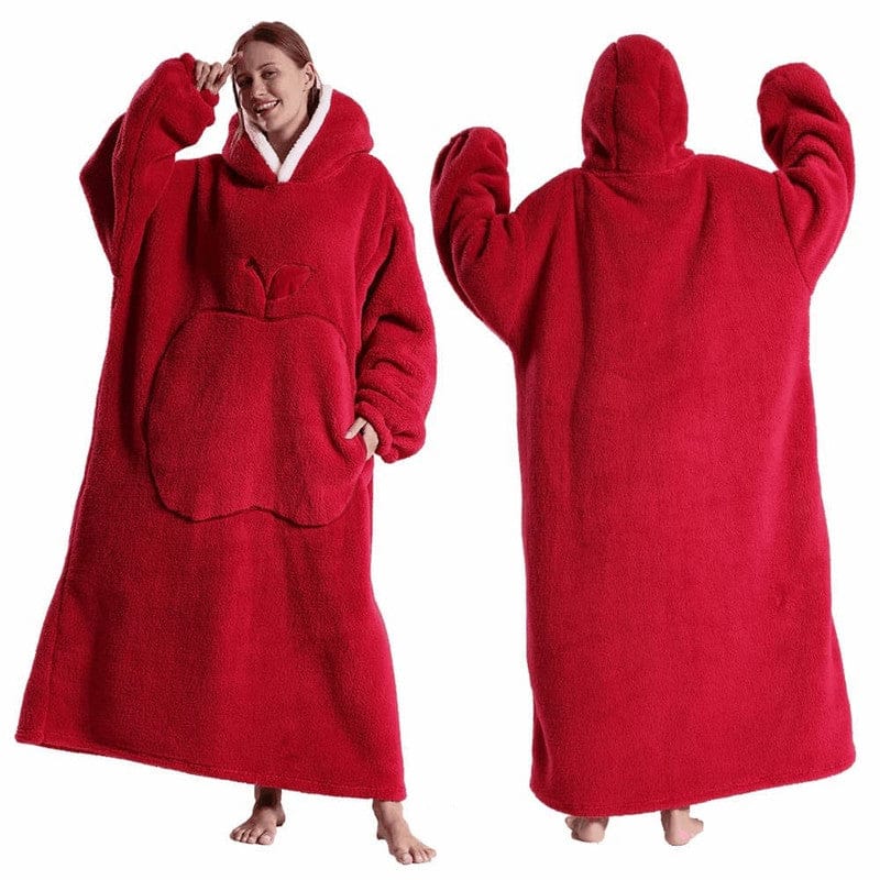 Naisten fleecehuopa poncho hupulla