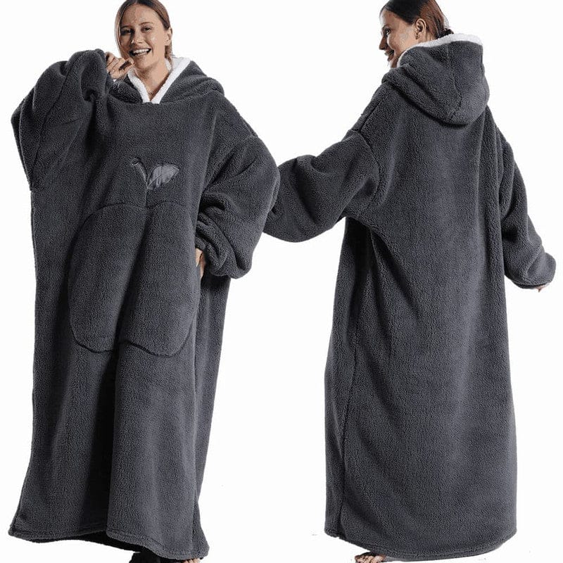Naisten fleecehuopa poncho hupulla