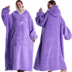 Naisten fleecehuopa poncho hupulla