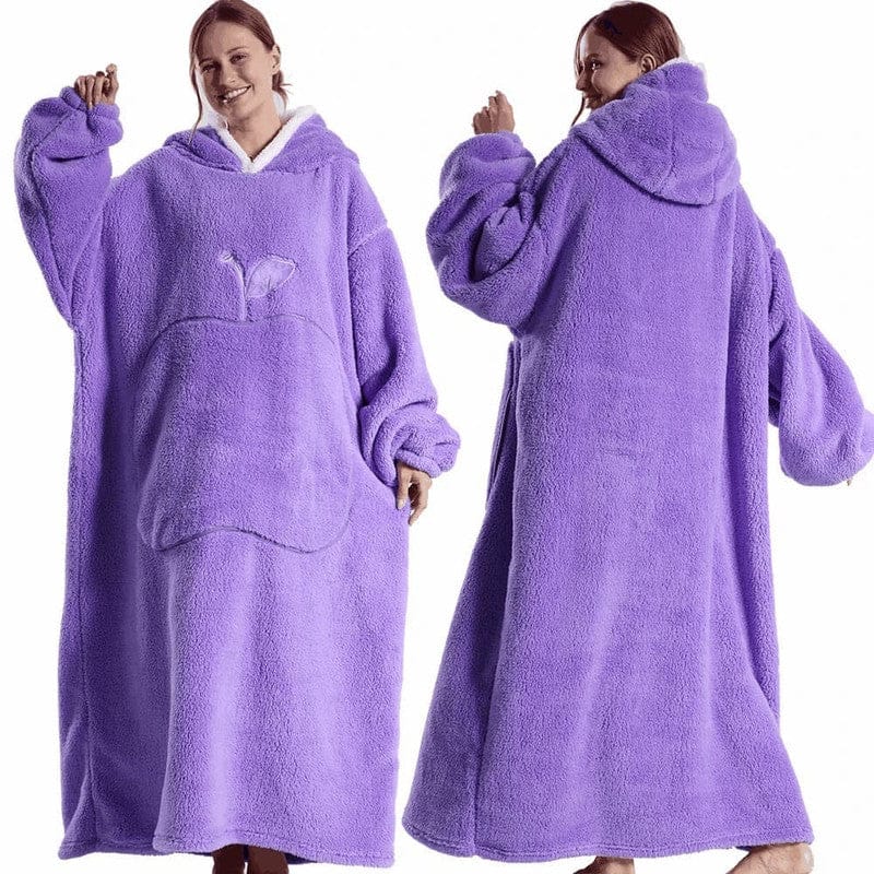Naisten fleecehuopa poncho hupulla