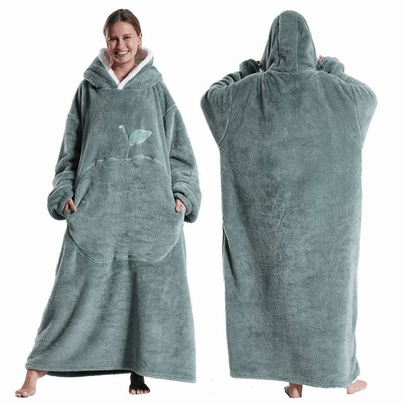 Naisten fleecehuopa poncho hupulla