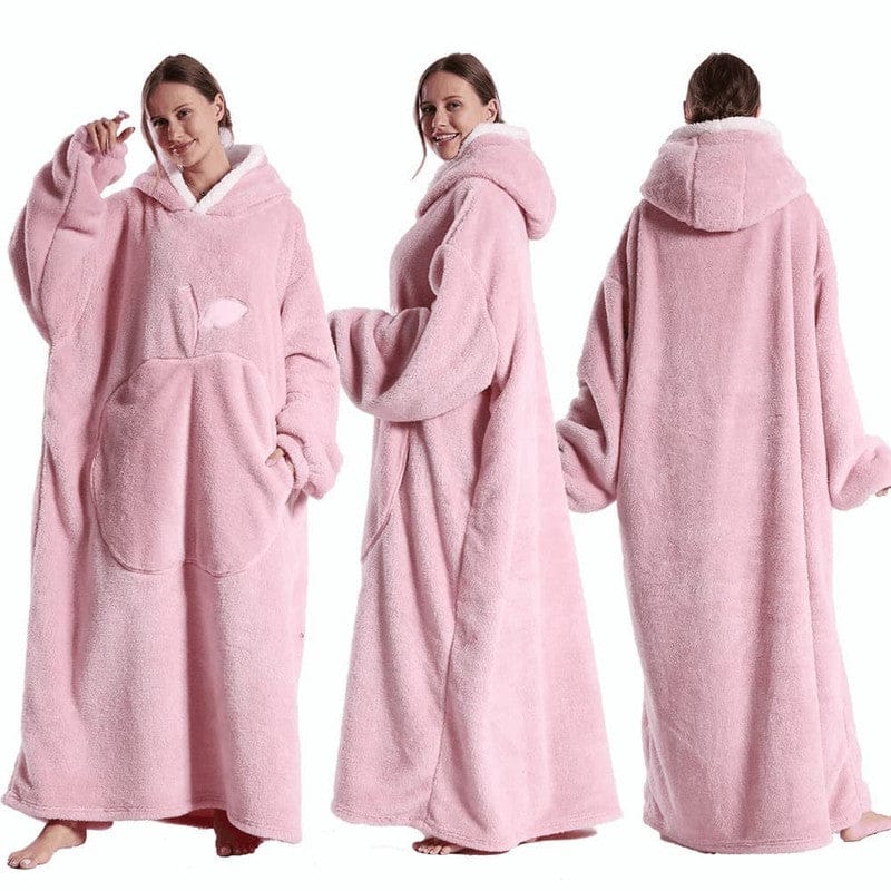 Naisten fleecehuopa poncho hupulla