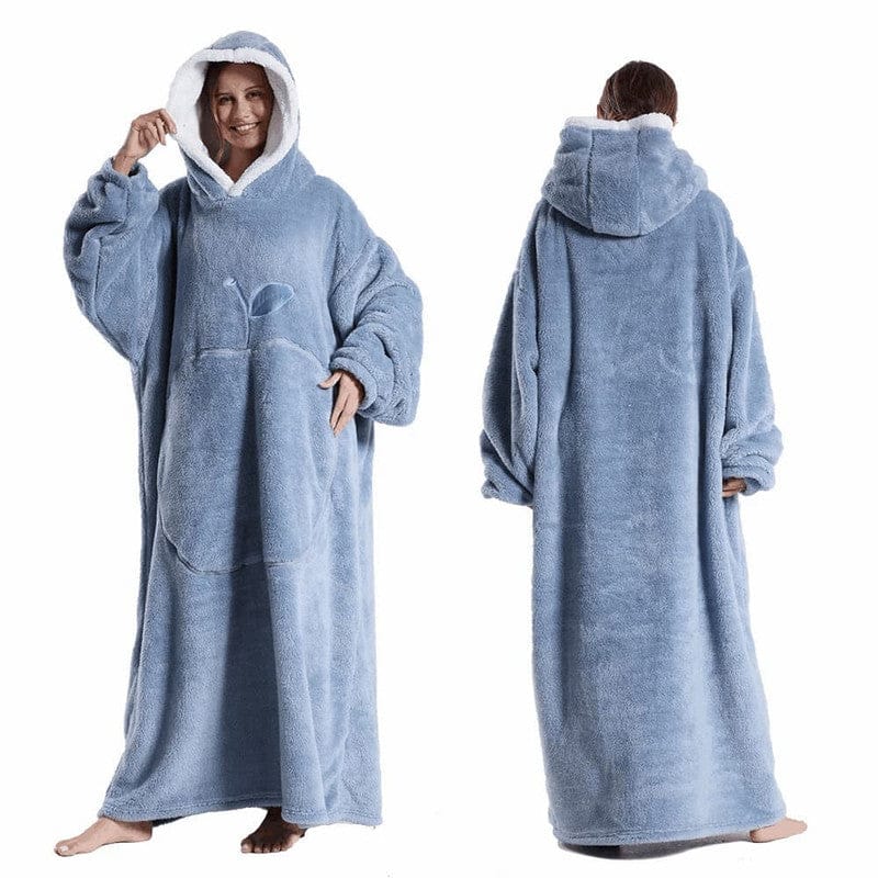 Naisten fleecehuopa poncho hupulla