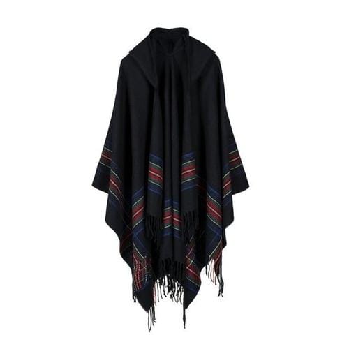 Etninen naisten poncho hupulla