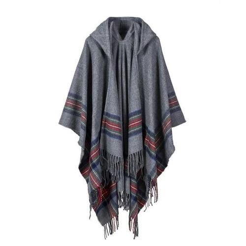 Etninen naisten poncho hupulla