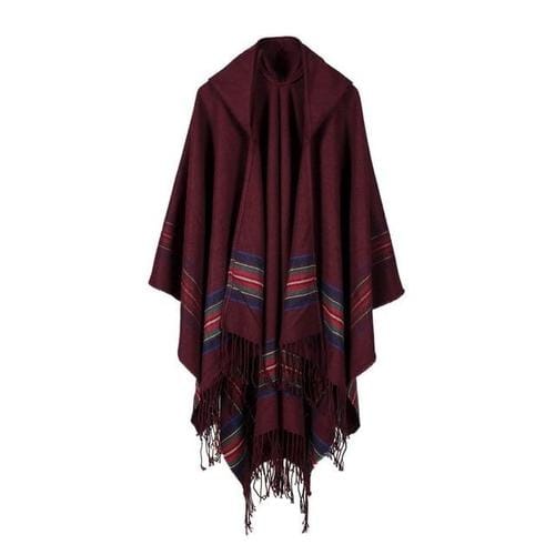 Etninen naisten poncho hupulla