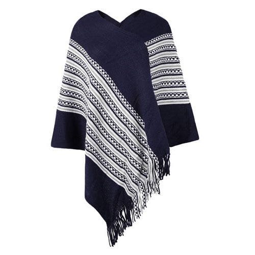 Etninen poncho tupsuilla