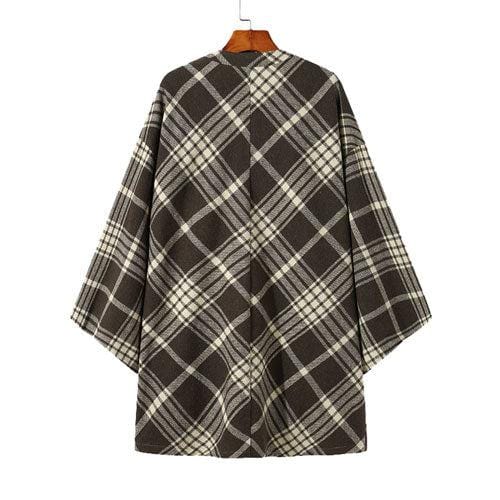 Hienosti ruudullinen miesten poncho