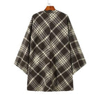 Hienosti ruudullinen miesten poncho