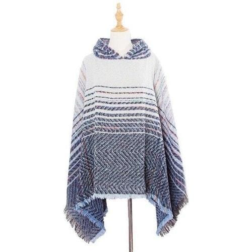 Hienosti raidallinen naisten poncho