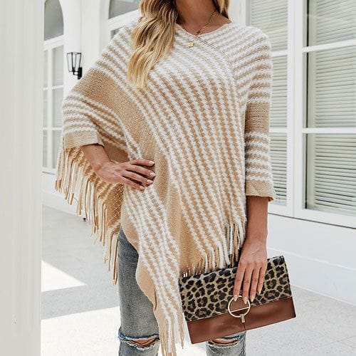 Neulottu talviponcho