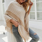 Neulottu talviponcho