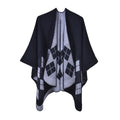 Naisten ruudullinen puuvillaponcho