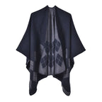 Naisten ruudullinen puuvillaponcho