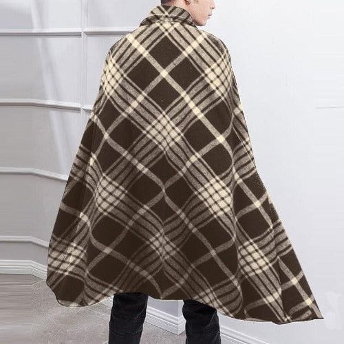 Ruudullinen talviponcho miehille