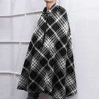 Ruudullinen talviponcho miehille