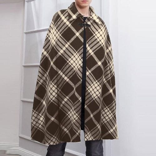 Ruudullinen talviponcho miehille