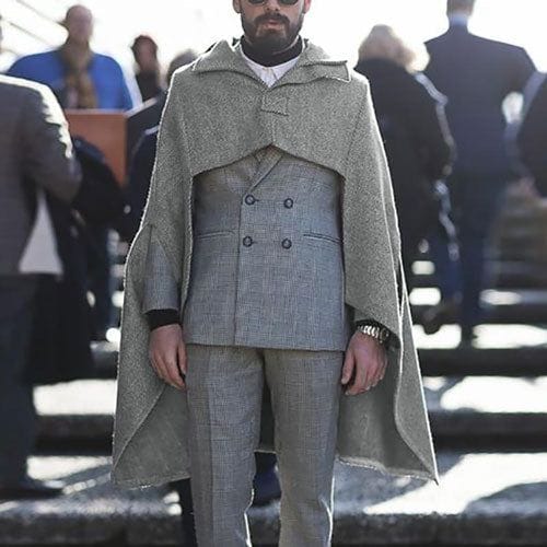 Miesten poncho viitta pitkät hihat