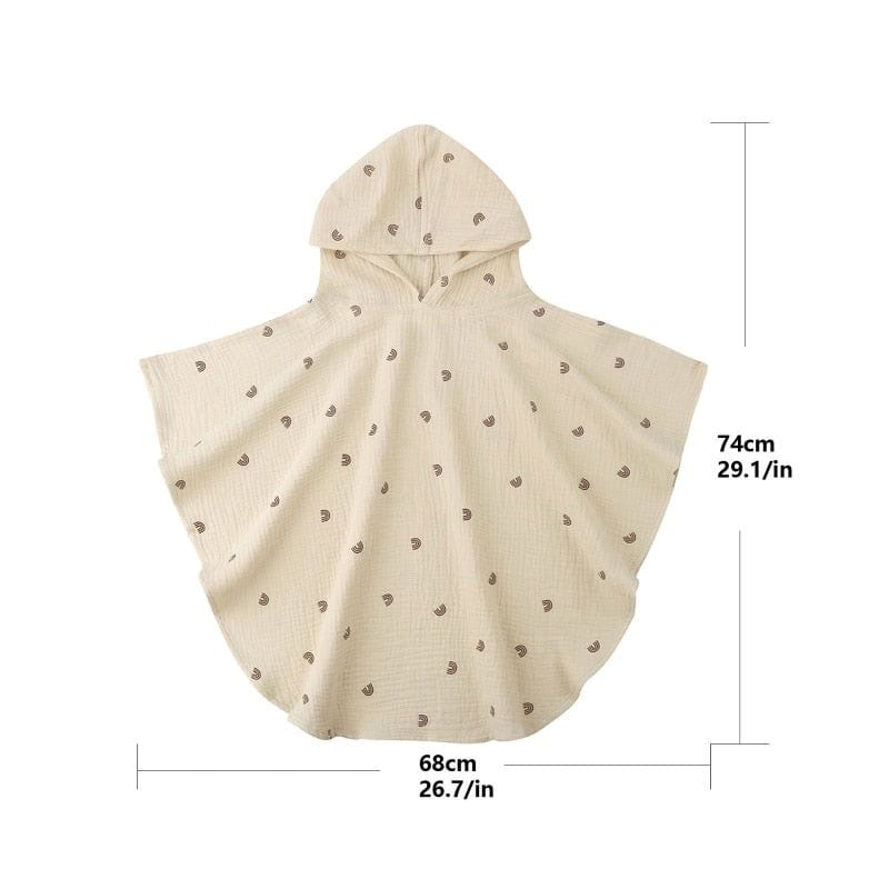 Puuvillainen kylpyponcho vauvoille