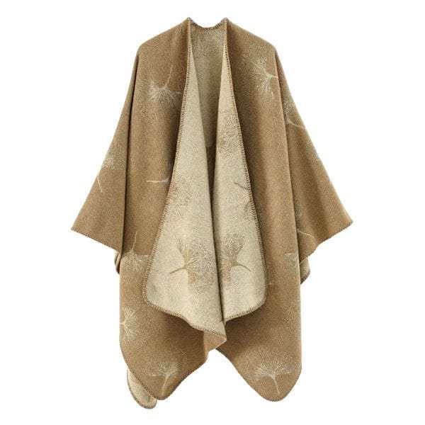 Puuvillaponcho värikkäillä kuvioilla