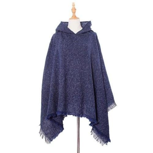 Pitkä kirjava naisten poncho