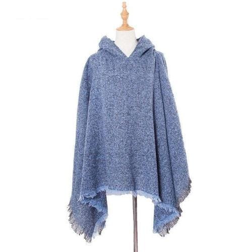 Pitkä kirjava naisten poncho