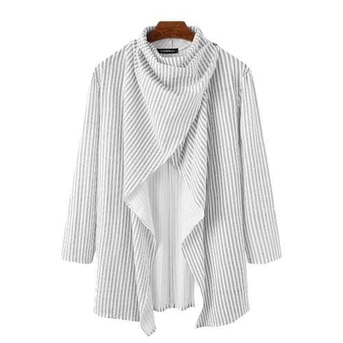 Meri-aiheinen miesten poncho hienoilla raidoilla