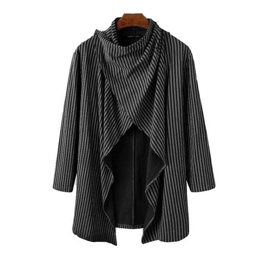 Meri-aiheinen miesten poncho hienoilla raidoilla