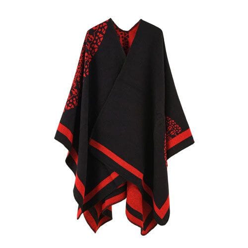 Naisten ruudullinen talviponcho