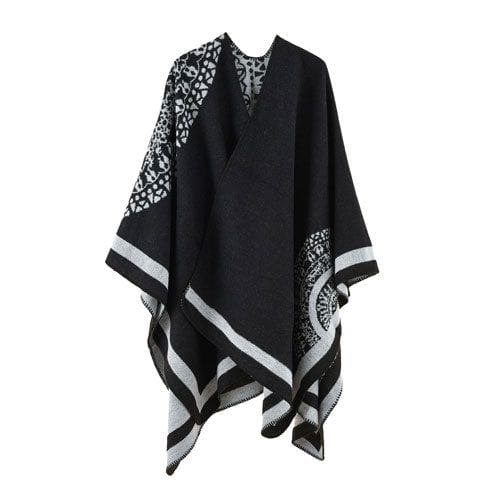 Naisten ruudullinen talviponcho