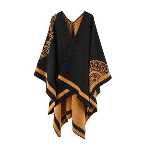 Naisten ruudullinen talviponcho