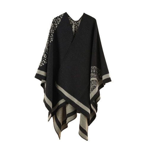 Naisten ruudullinen talviponcho