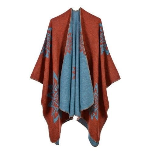 Puuvillainen poncho viitta