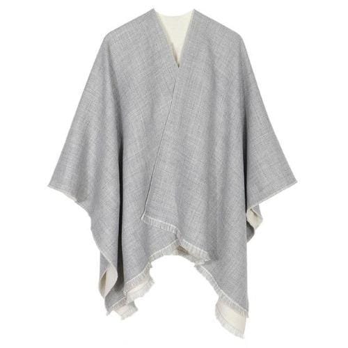 Naisten kaksivärinen kashmirponcho