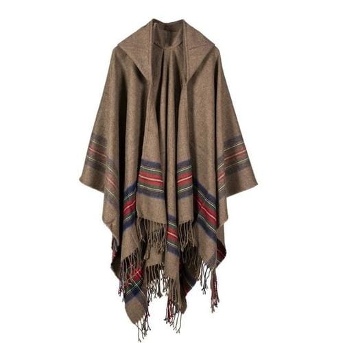 Etninen naisten poncho hupulla