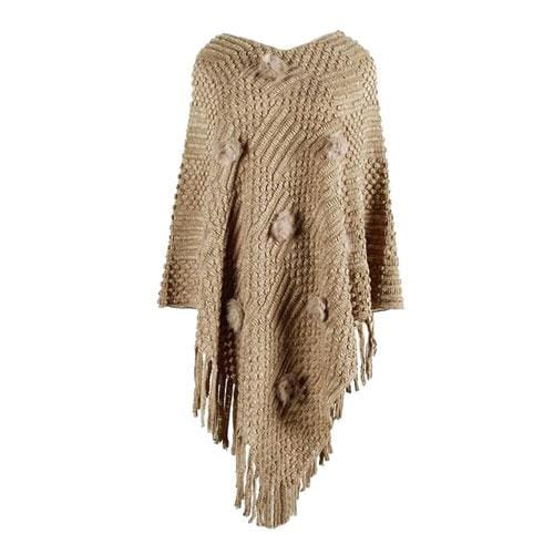 Hieno naisten poncho tupsuilla