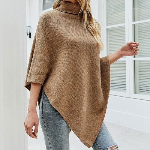 Poncho poolokauluksella ja nappeilla