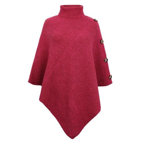 Poncho poolokauluksella ja nappeilla