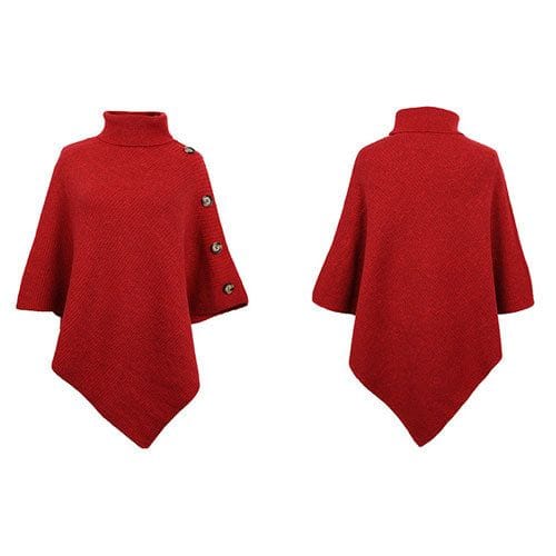 Poncho poolokauluksella ja nappeilla