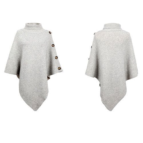 Poncho poolokauluksella ja nappeilla